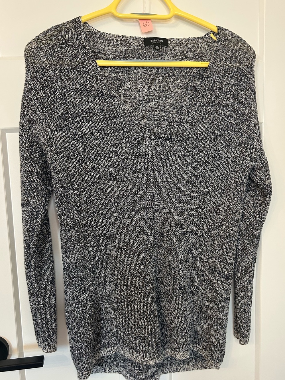 Babaton Black and White Marled Knit Sweater